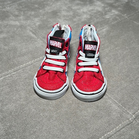 Vans Red High-Top Sneakers with Whimsical Design - Picture 1 of 10